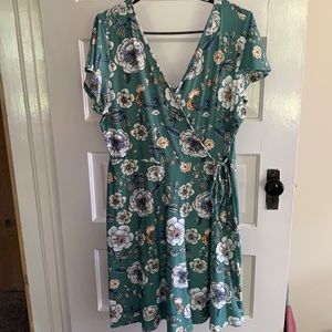 Soft mint green floral dress.